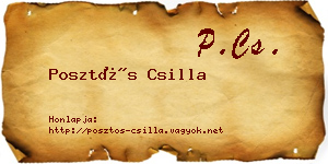 Posztós Csilla névjegykártya